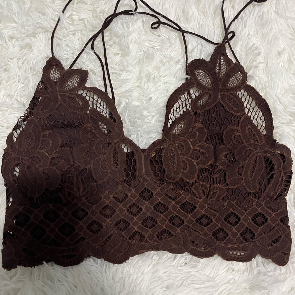 Free People Brown Lace Bralette